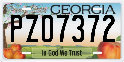 GA license plate PZO7372