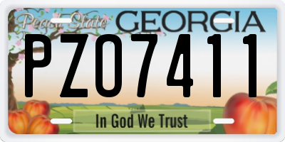GA license plate PZO7411