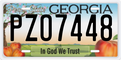 GA license plate PZO7448