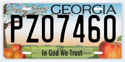 GA license plate PZO7460