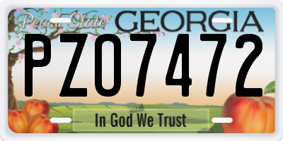 GA license plate PZO7472