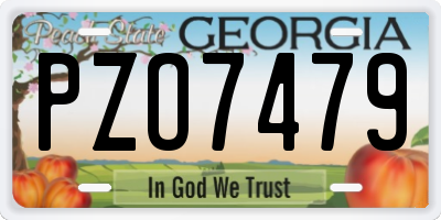 GA license plate PZO7479