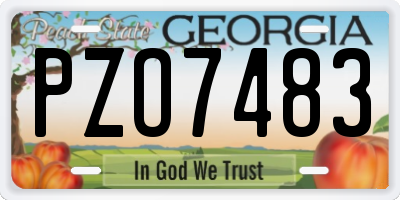 GA license plate PZO7483