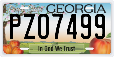 GA license plate PZO7499