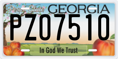 GA license plate PZO7510