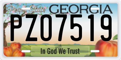 GA license plate PZO7519