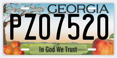 GA license plate PZO7520