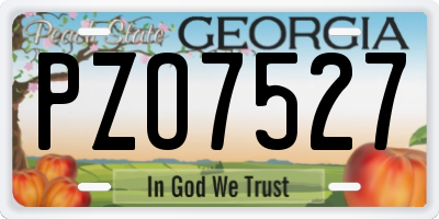 GA license plate PZO7527