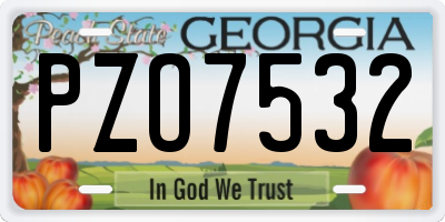 GA license plate PZO7532