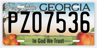 GA license plate PZO7536