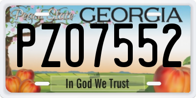 GA license plate PZO7552