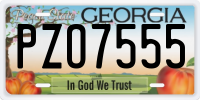 GA license plate PZO7555