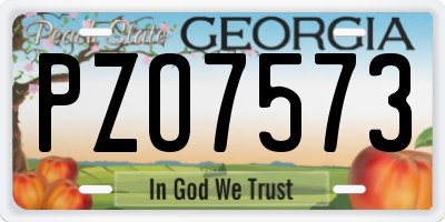 GA license plate PZO7573