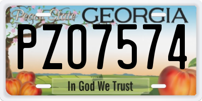 GA license plate PZO7574