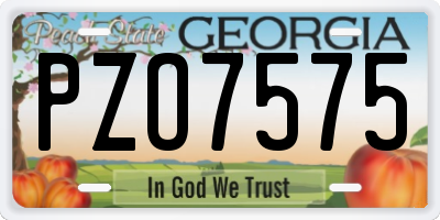 GA license plate PZO7575