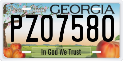 GA license plate PZO7580