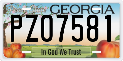 GA license plate PZO7581