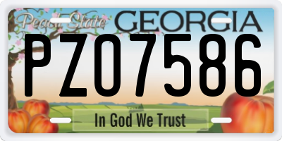 GA license plate PZO7586