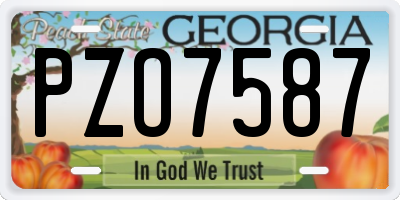 GA license plate PZO7587