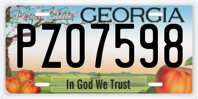 GA license plate PZO7598