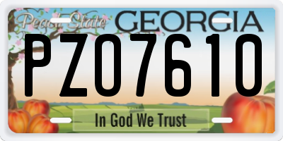 GA license plate PZO7610