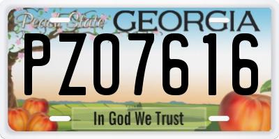 GA license plate PZO7616