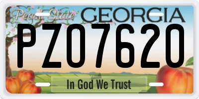 GA license plate PZO7620