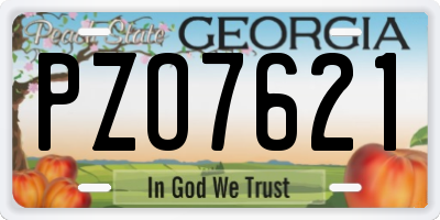 GA license plate PZO7621