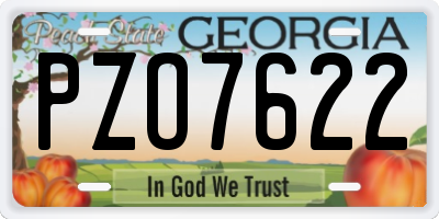 GA license plate PZO7622