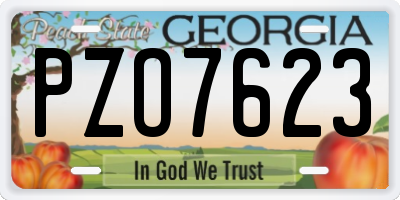 GA license plate PZO7623