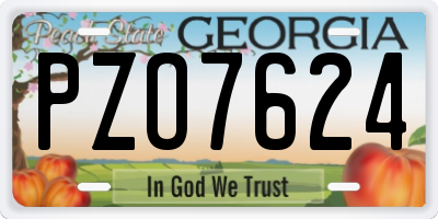 GA license plate PZO7624