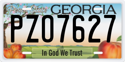 GA license plate PZO7627