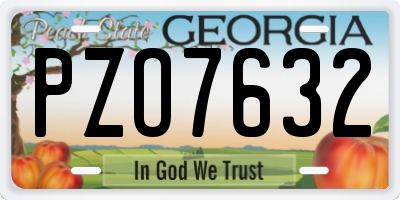 GA license plate PZO7632