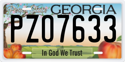 GA license plate PZO7633