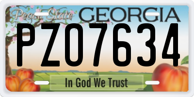 GA license plate PZO7634