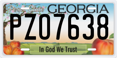 GA license plate PZO7638