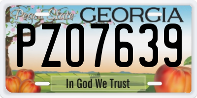 GA license plate PZO7639