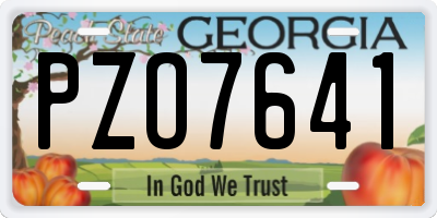 GA license plate PZO7641