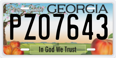 GA license plate PZO7643