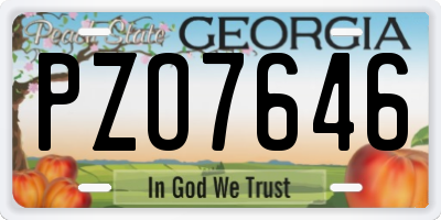 GA license plate PZO7646