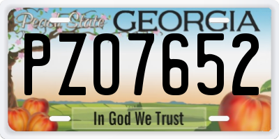 GA license plate PZO7652