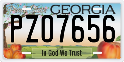 GA license plate PZO7656