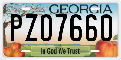 GA license plate PZO7660