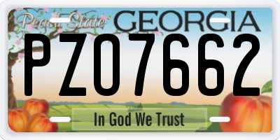 GA license plate PZO7662