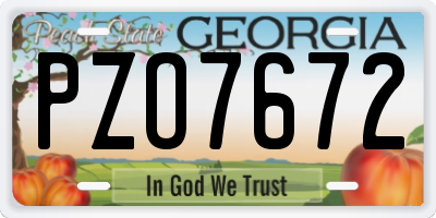 GA license plate PZO7672