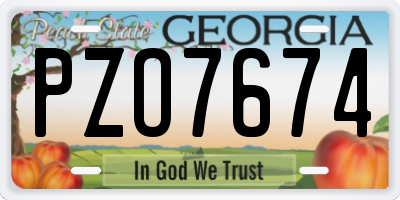 GA license plate PZO7674