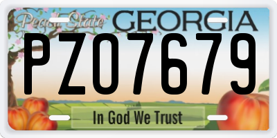 GA license plate PZO7679