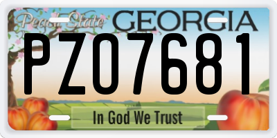 GA license plate PZO7681