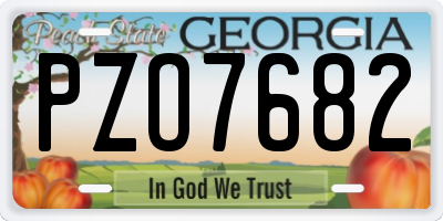 GA license plate PZO7682