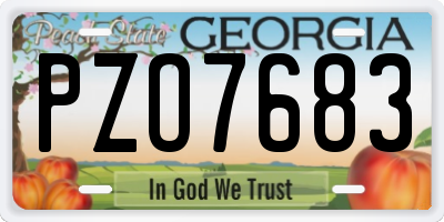 GA license plate PZO7683